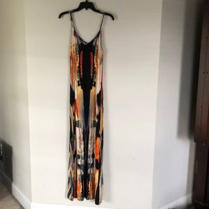 Mixed print maxi dress